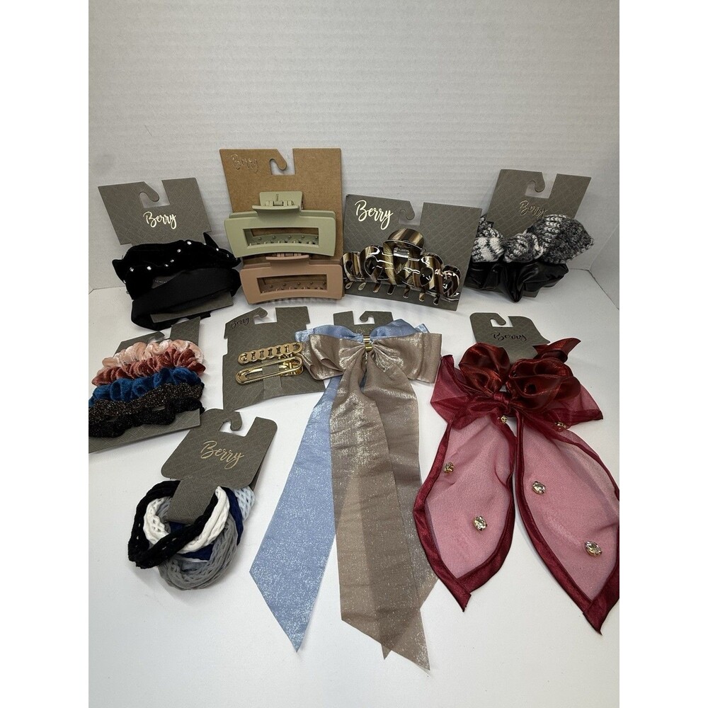 Berry Nordstrom 9 Packs Set Large Hair Accessory Lot 22 Piece Total Bundle New